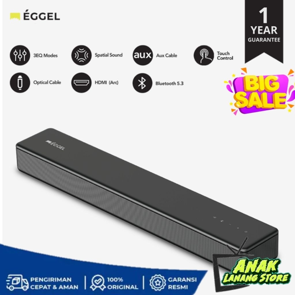 Eggel Stage Soundbar with Built In Subwoofer Garansi Resmi