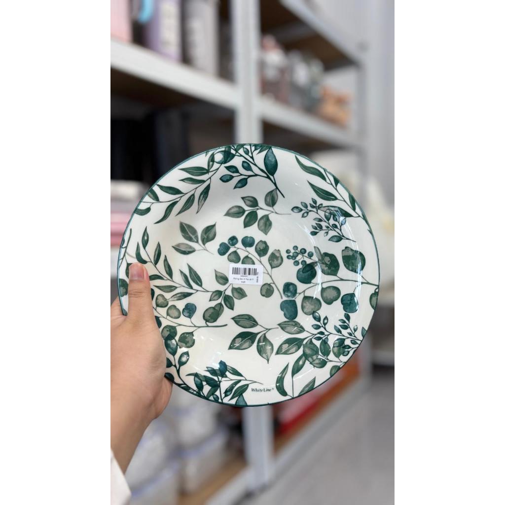 Piring Makan Kaca Motif ukuran 9 Inch - set dapat 3 pcs piring dan Kotak