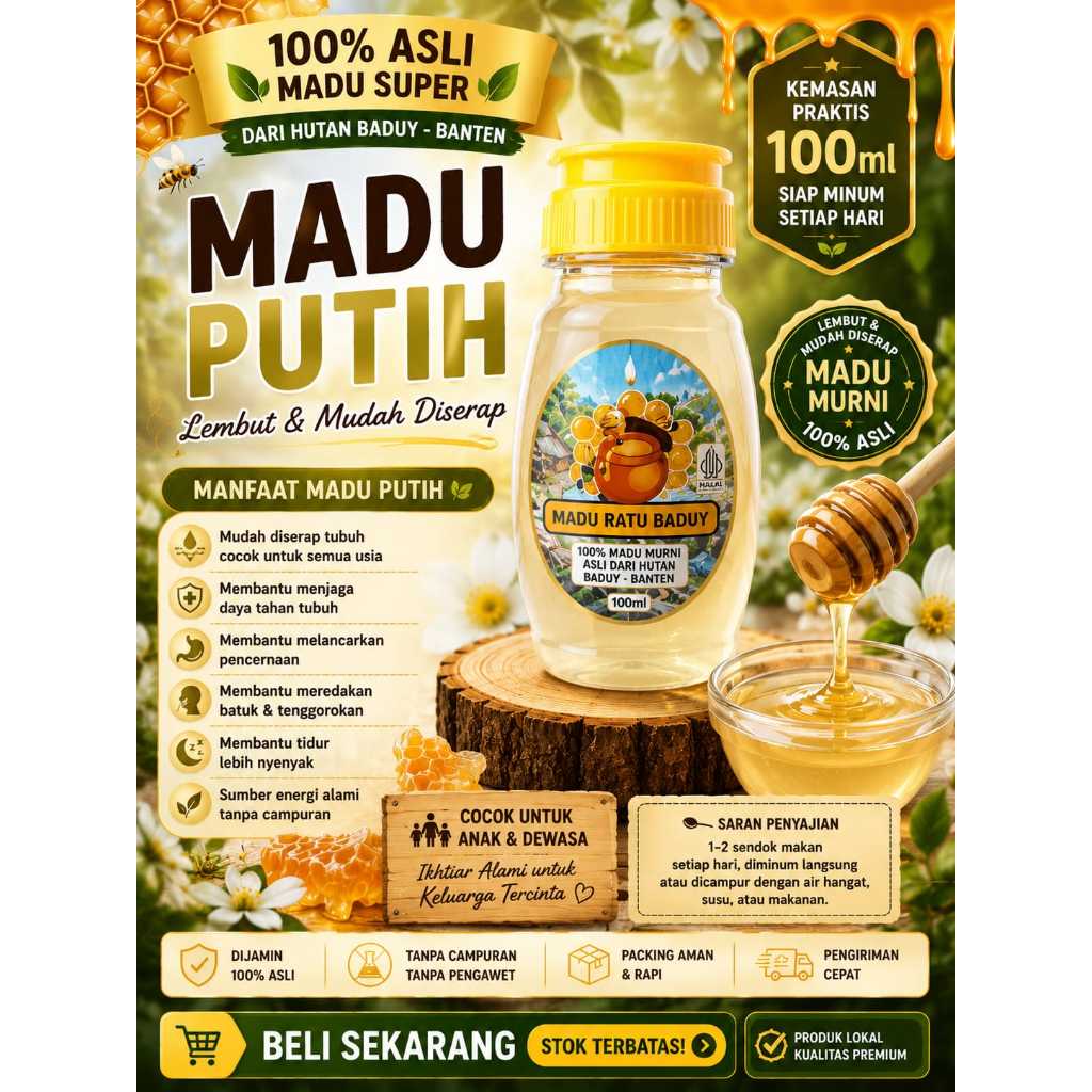 Madu putih baduy 100ml madu hutan baduy murni asli