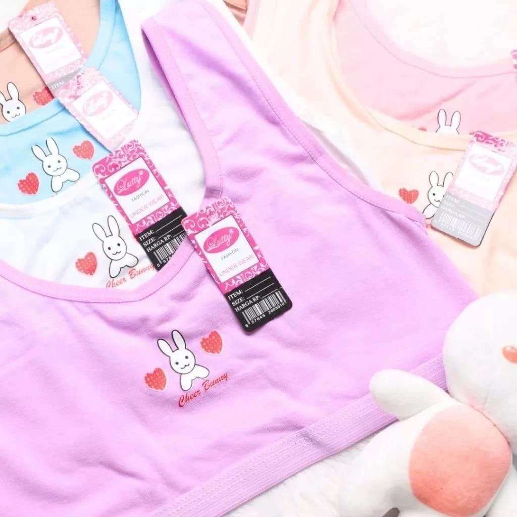 Bra Remaja/miniset anak Motif Kelinci Lucu | Bra Anak Tanpa Kawat | Bahan Adem Lembut Nyaman Seharia