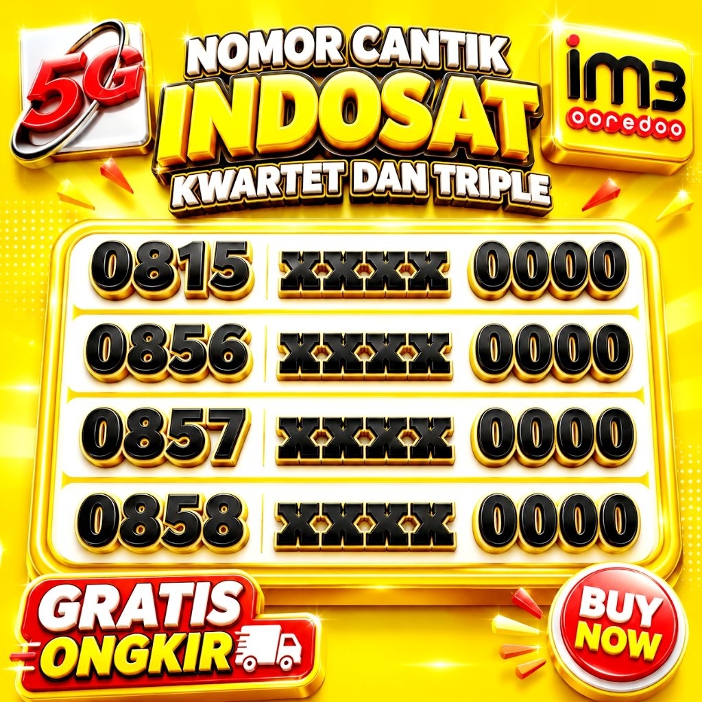 Nomor Cantik Indosat IM3 0000 Ekor Triple 000 1000 2000 3000 4000 5000 6000 7000 8000 9000 Support 5