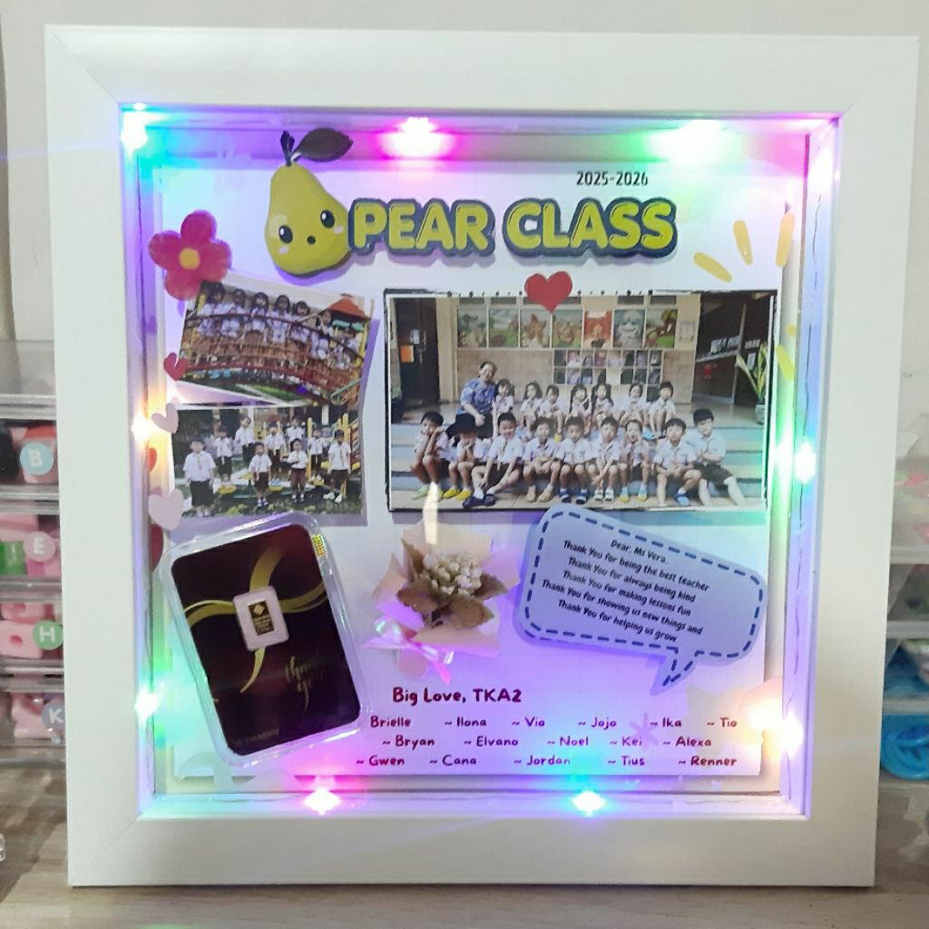 [Aneka kado] Custom Bingkai 3D Pop art Ucapan Terimakasih Guru / Wedding/ Birthday/ Anniversary bisa