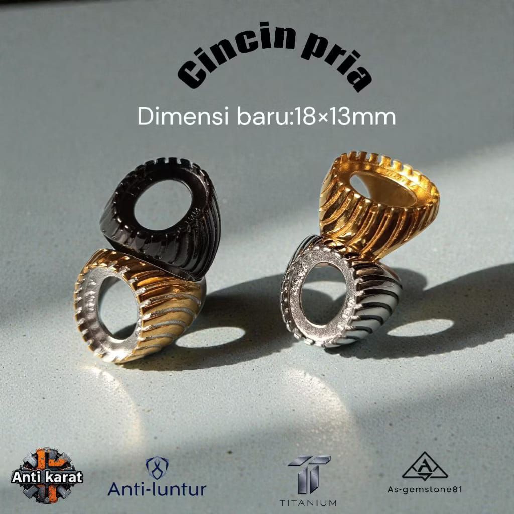 Cincin ring[titanium]N10 zebra 18×13