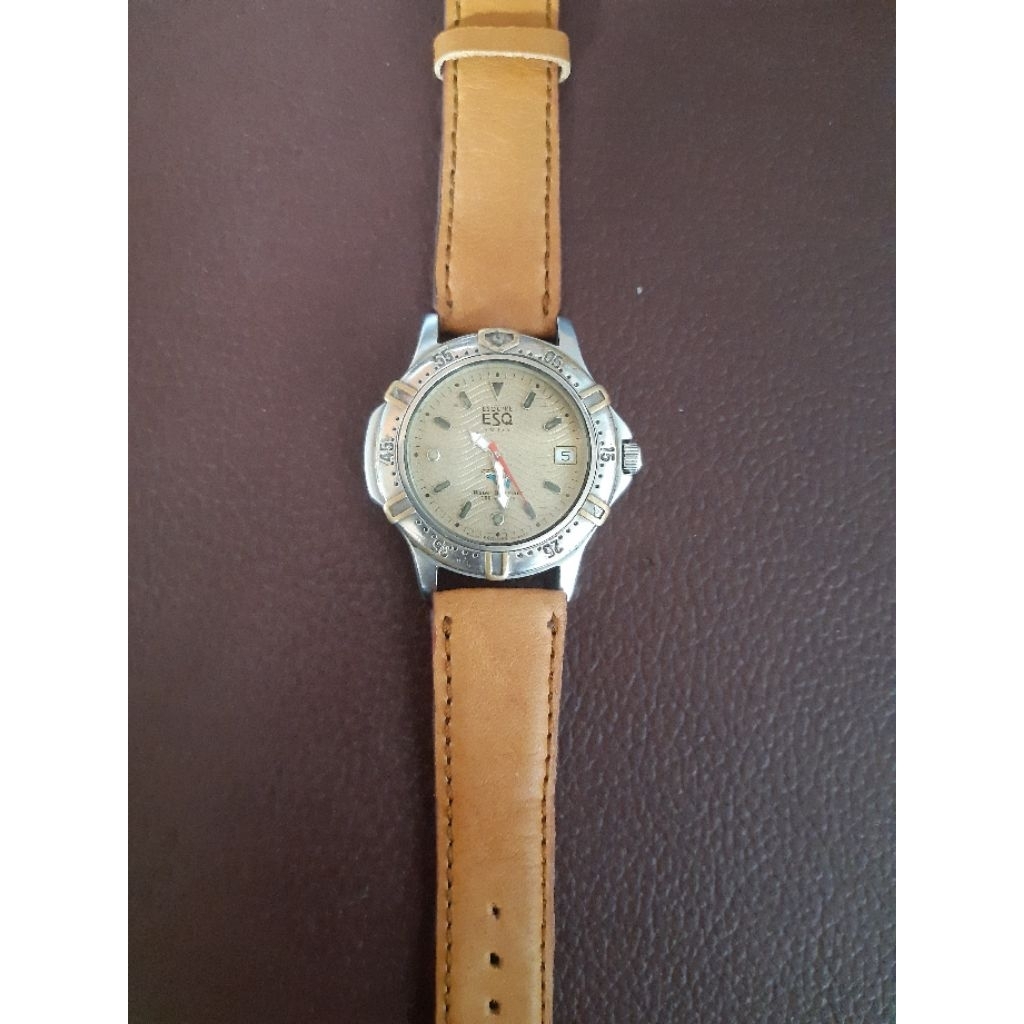 Jam Tangan Vintage ESQ Esquire Quartz Diver Style Swiss Quartz Water Resistant 100M