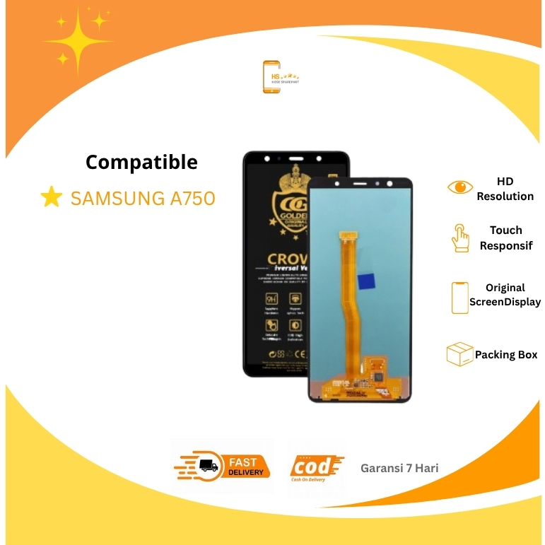 COD LCD TOUCHSCREEN SAMSUNG GALAXY A7 2018 A750 FULLSET COMPLETE ORIGINAL / LCD SAMSUNG A7 2018 / LC