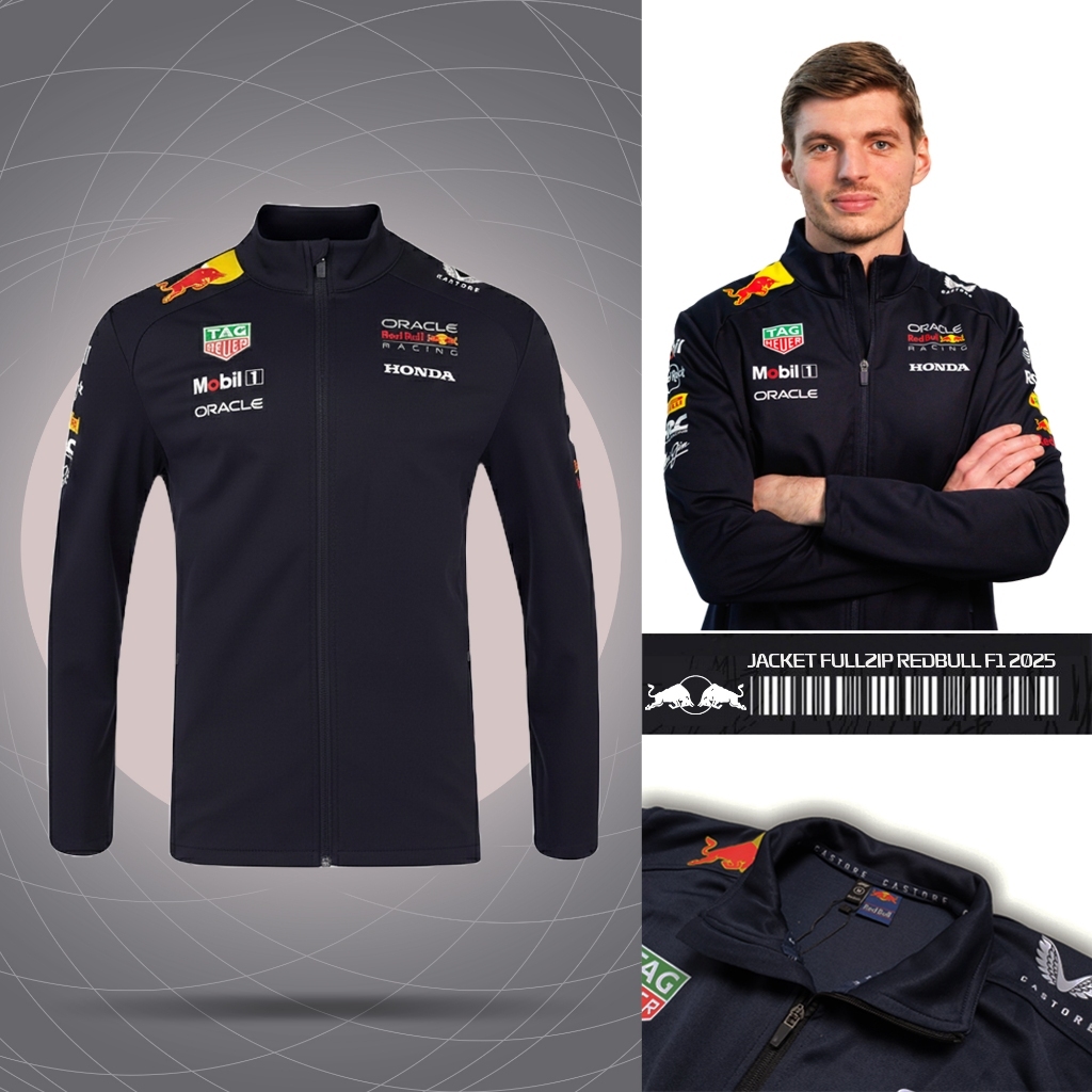 Jacket Redbull F1 2025 Jaket Racing Full Zipper Castore Red Bull Formula One