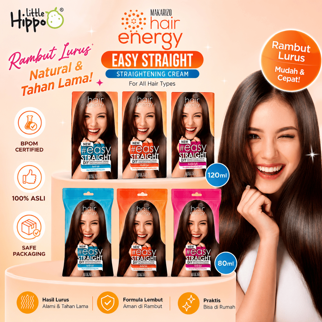 Makarizo Hair Energy Easy Straight Mild Medium Strong Pelurus Rambut Smoothing Rebonding