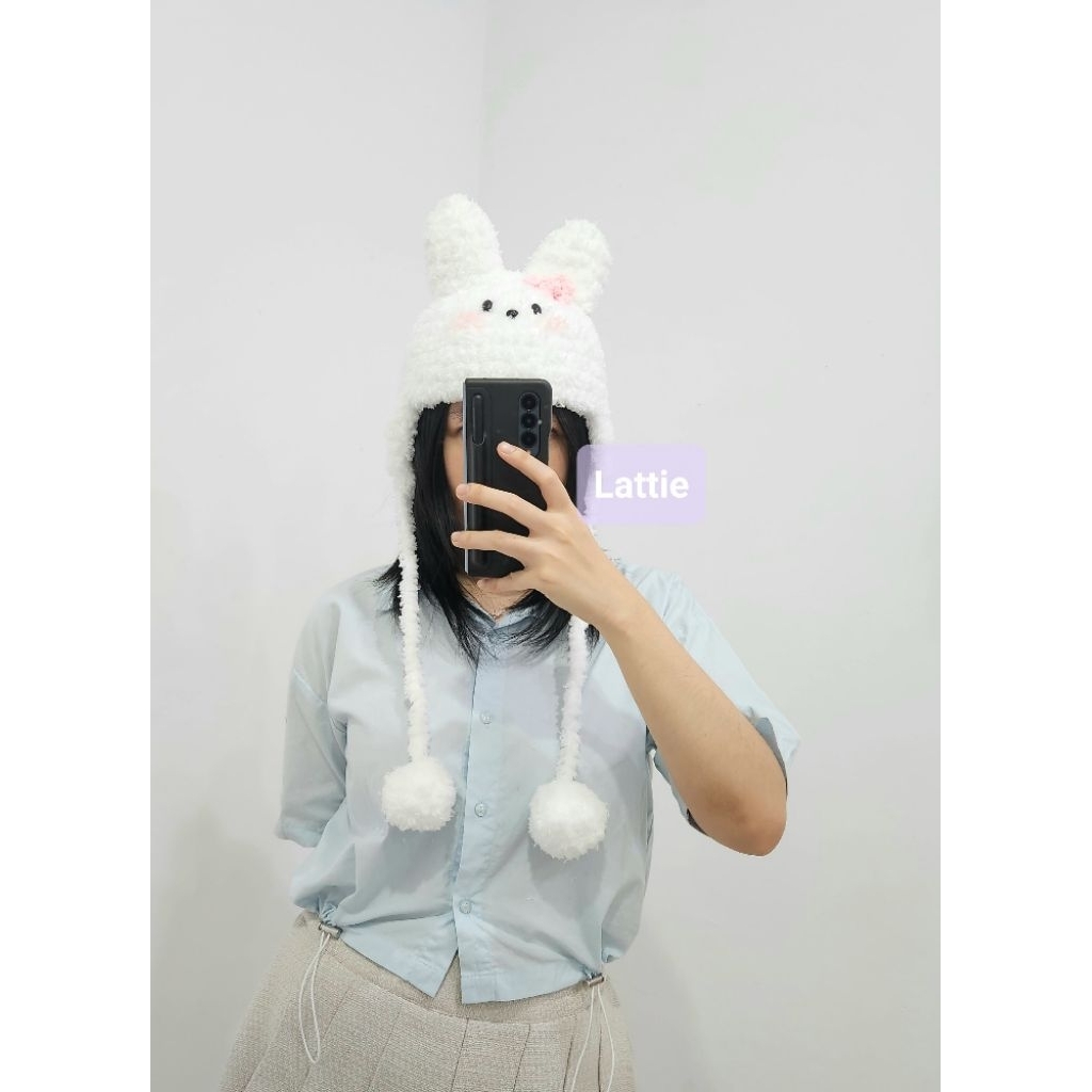 HANDMADE NEW JEANS BUNNY EAR BEANIE HAT/TOPI KELINCI LUCU/BUNNY BEANIE/TOPI AESTHETIC/KUPLUK KELINCI