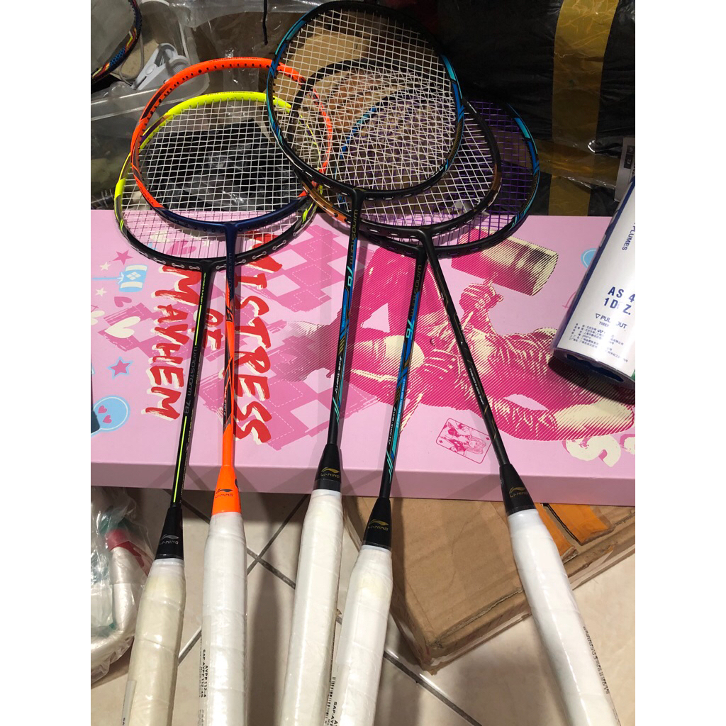 Raket Badminton Lining Windstorm 74 76 78 + Senar + Grip