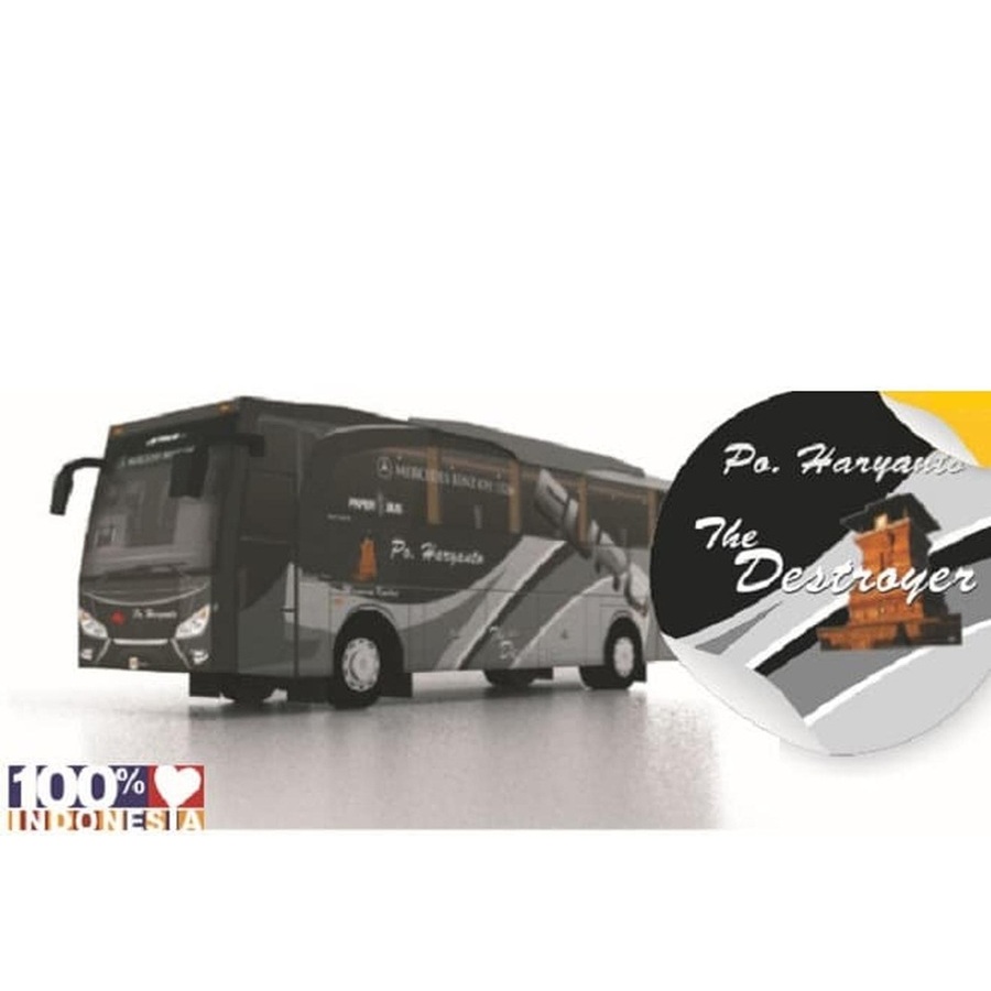 DIY Miniatur Bus Jetbus Haryanto black Papercraft Lembaran