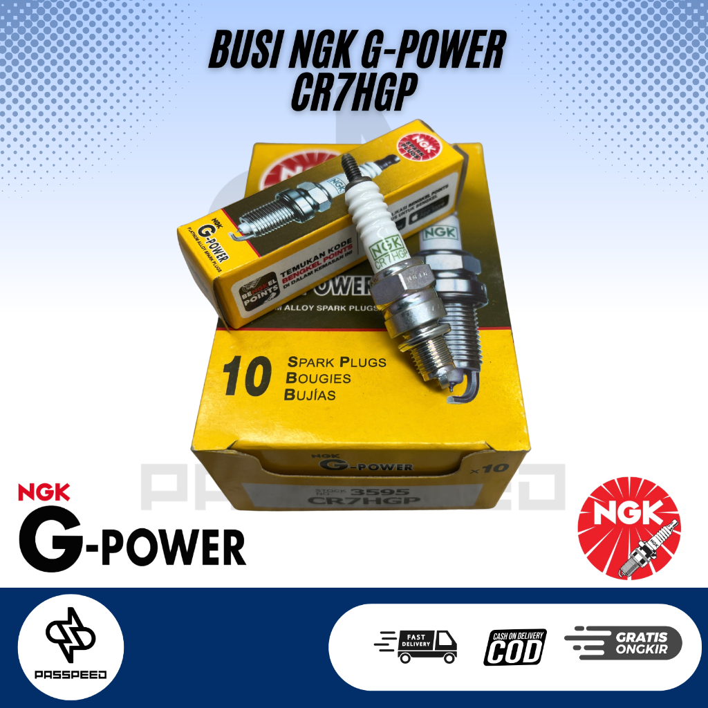 BUSI RACING NGK G-POWER CR7HGP PLATINUM UNIVERSAL GRAND SUPRA X MIO JUPITER SMASH SHOGUN NGK JAPAN