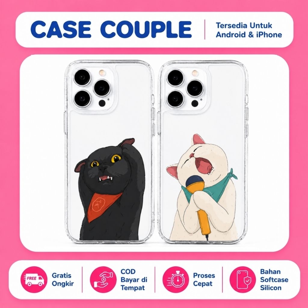 Custom Case Couple Pasangan Bahan Softcase Silicon All Type Hp Android Dan ios