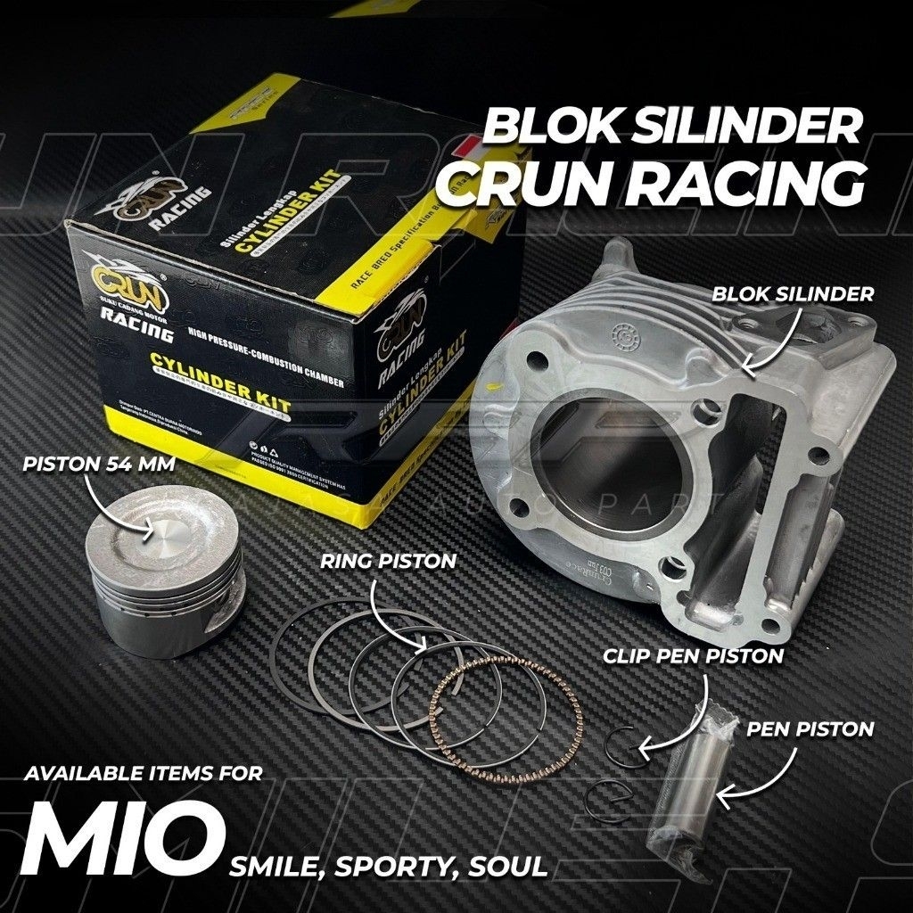 BLOK SEHER MIO BORE UP/CYLINDER BORING BORE UP MIO 130CC 54MM CRUN RACING/CILINDER BLOK MIO 54MM
