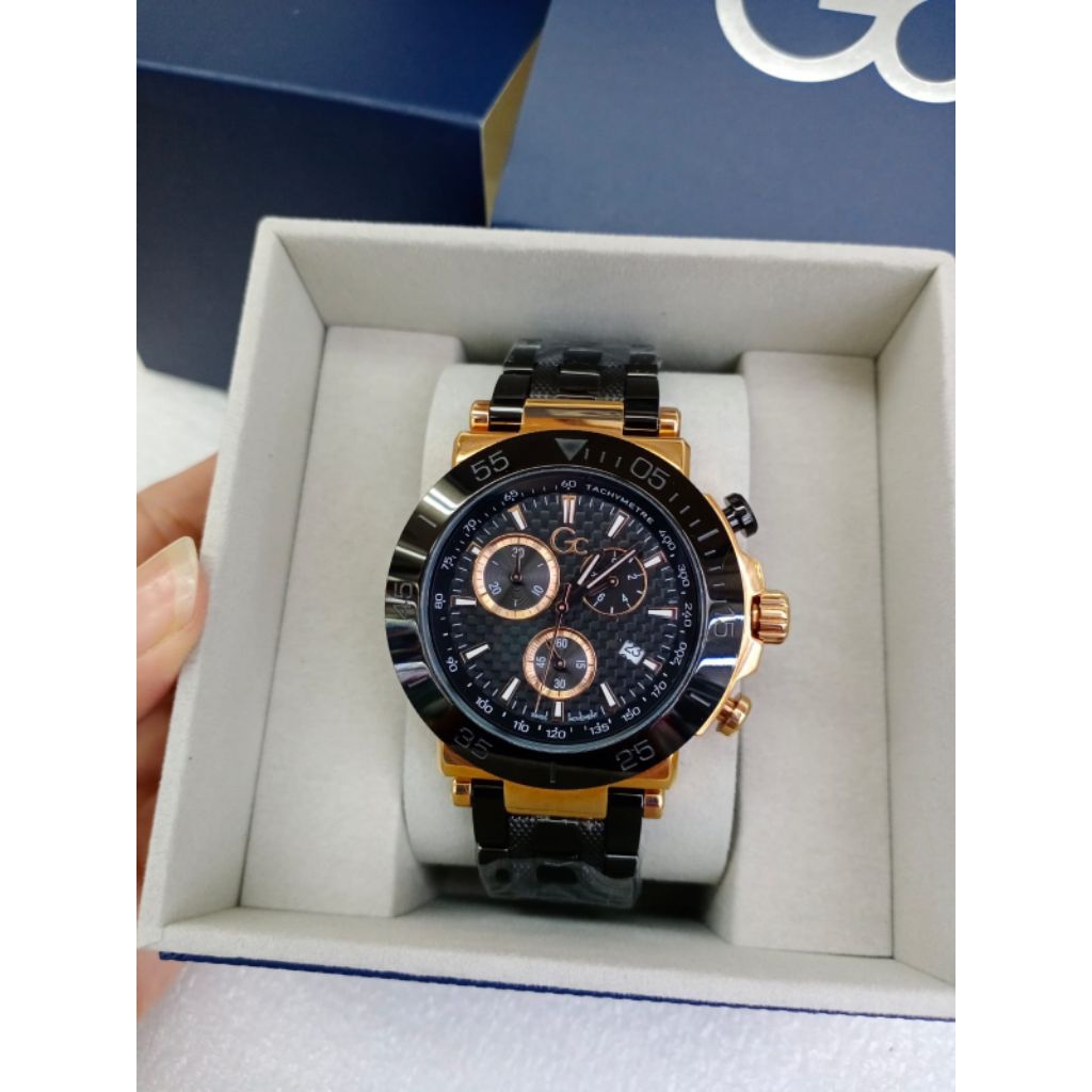 Guess Collection Gc Y70002G2MF Jam Tangan Pria Original Swiss Movement Chronograph Rantai Kombinasi 
