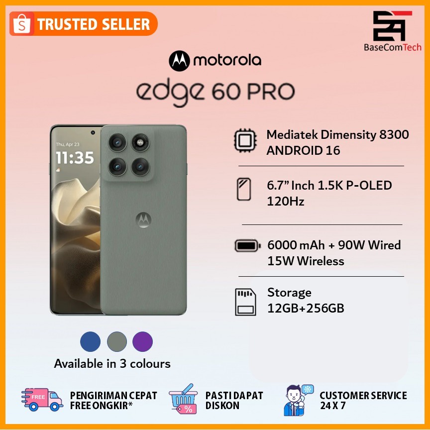 Motorola Edge 60 Pro 12/256 Garansi Resmi 6.7 Inch P-OLED 120Hz