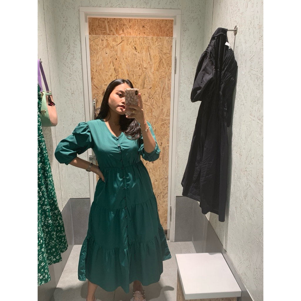 Dress hijau Brand MAX (LD 90 -105)