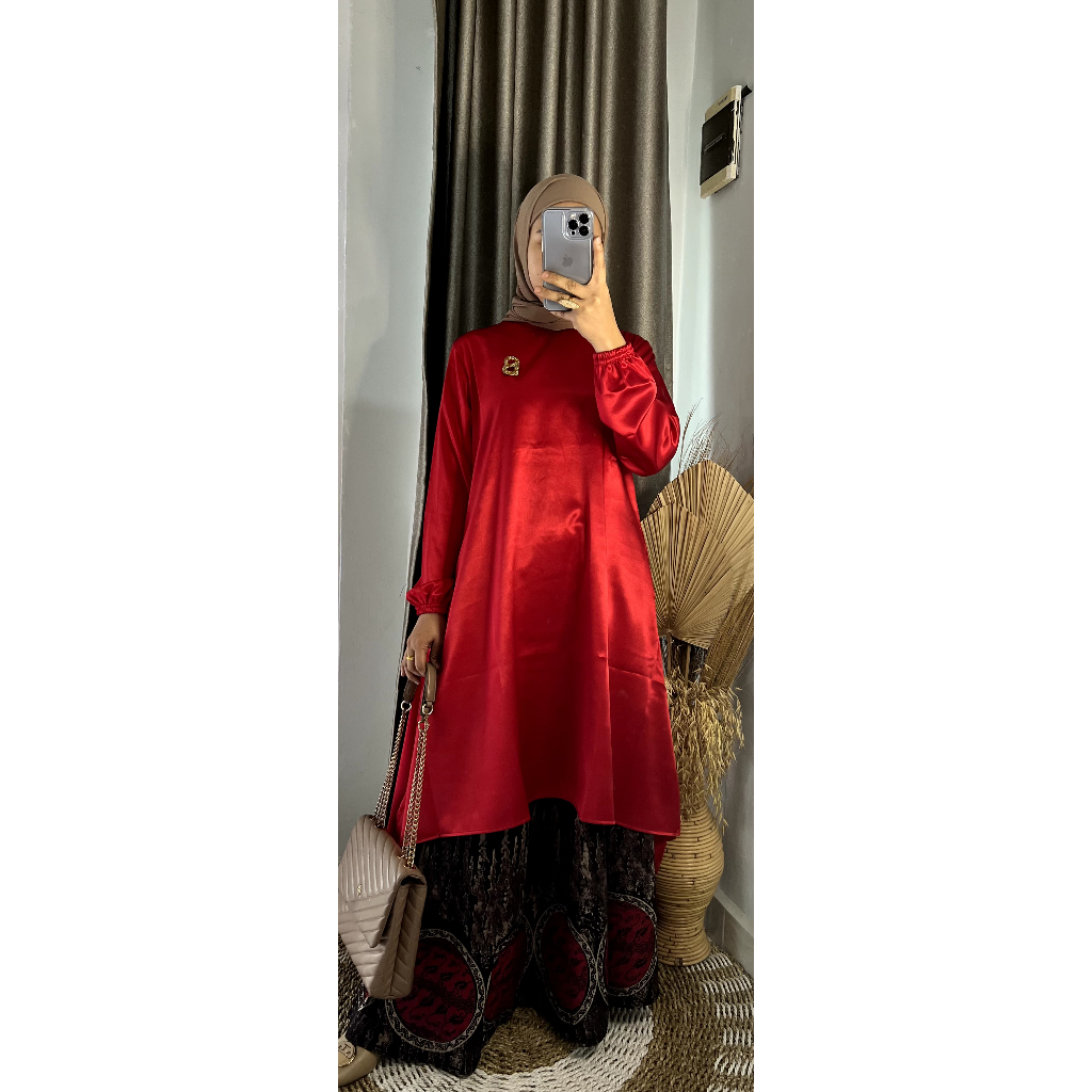 [HANYA TUNIK] Tunik satin silky premium