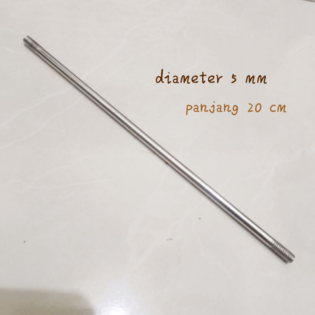 Baut stud tanam diameter 5 mm bahan stik as pompa semprotan manual sprayer 2 liter