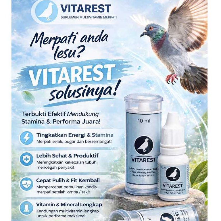 VITAREST MULTIVITAMIN BURUNG MERPATI VITAMIN SUPLEMENT MERPATI DARA