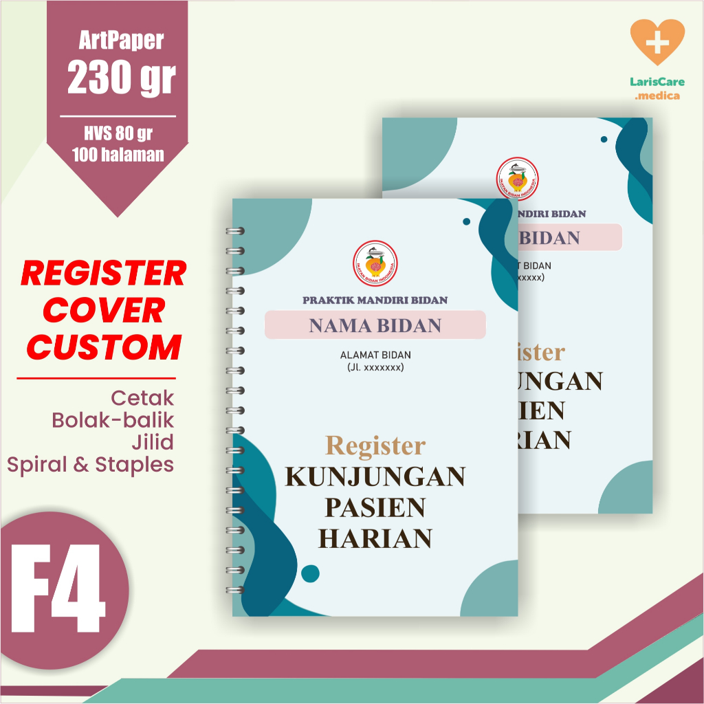 Buku Register Cover Custom Nama, Buku Bidan Custom Cover, Buku Administrasi
