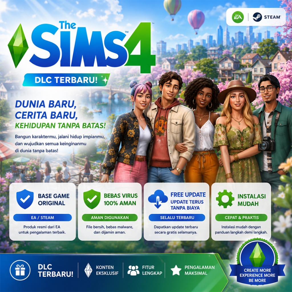 The Sims 4 Original FULL PACK ALL DLCs + CC dan MODS