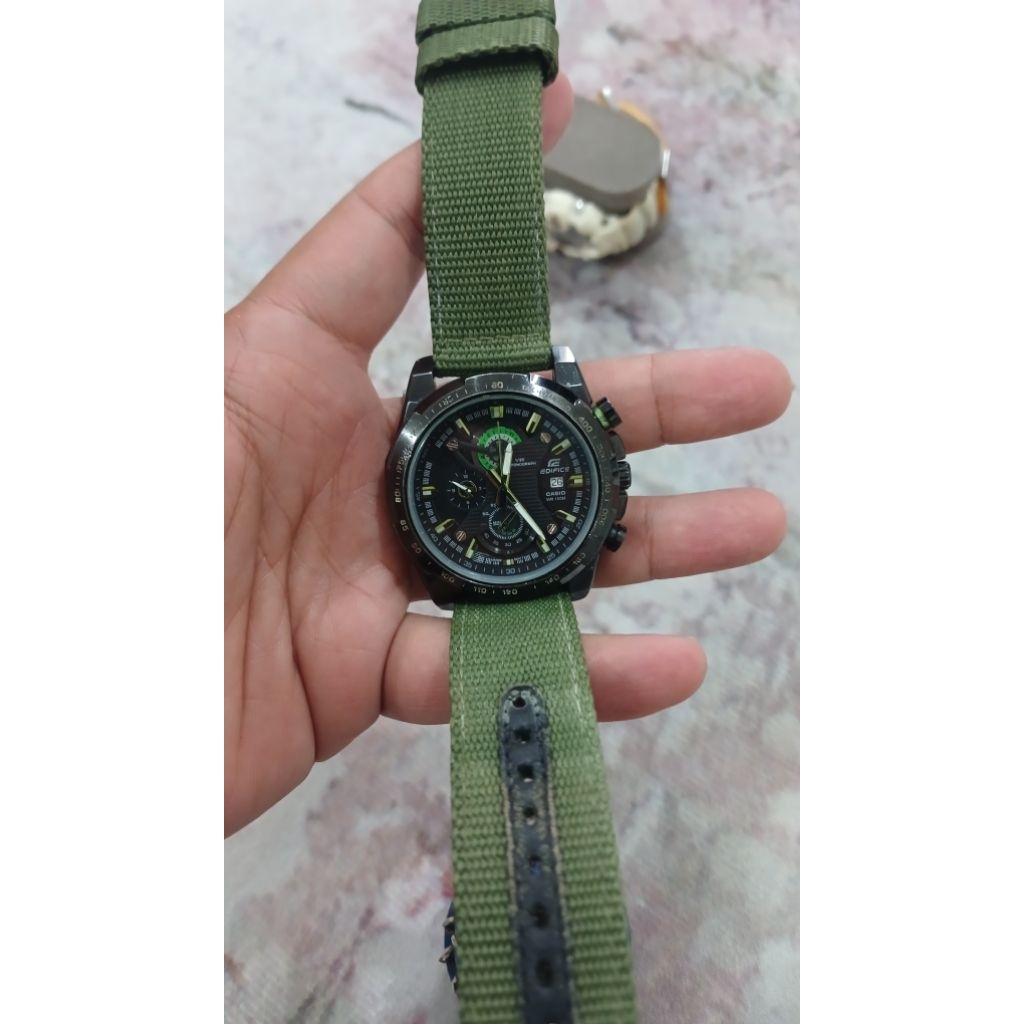 Jam Tangan Casio Edifice EFR523 strap nilon second full original