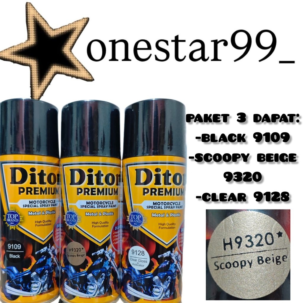 Pilok Pilox Pylox Cat Diton Premium Paket 3 Kaleng Scoopy Beige H 9320 Coklat Tiramisu Black 9109 Pr