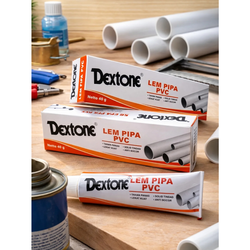Dextone Lem Pipa PVC 40 Gram | Lem PVC Anti Bocor Rekat Kuat