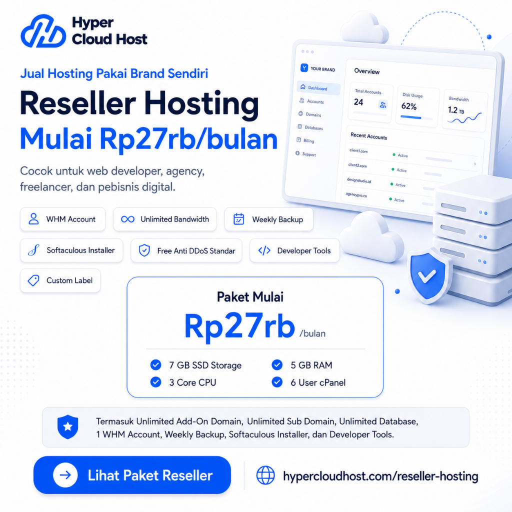 Reseller Hosting cPanel whm bulanan bisa diperpanjangn sampai tahunan