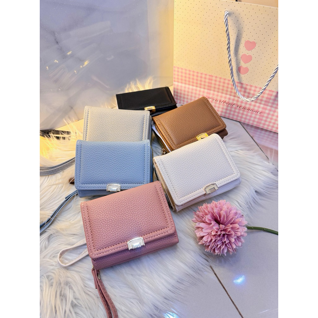 Dompet Lipat Import Polos DMP788 PU Leather Premium Fashion Wanita Trendy Casual Kekinian