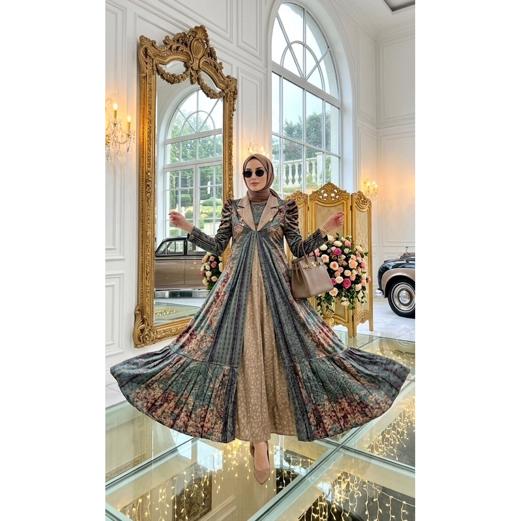 SHR ORIGINAL 100% NEWREADY READY MIDI DRESS SUTRA SILK KHARISMATIK BY SHR ORIGINAL