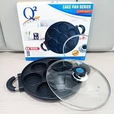 Q2 Cetakan Kue Lumpur Martabak Mini 7 Lubang Datar Anti Lengket Tutup kaca Q2-8506 Q2 8506