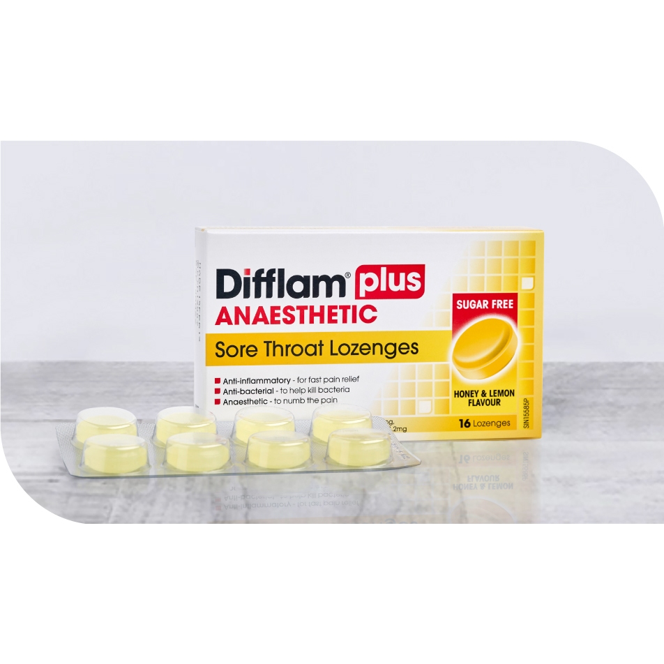 Difflam Plus Anaesthetic Sore Throat Lozenges Tablet Hisap Pereda Sakit Tenggorokan