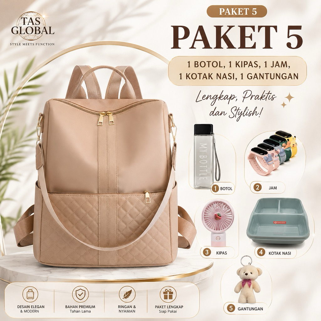 Tas Ransel Bahan CoCOLI Premium Tas Ransel Multifungsi Backpack Tas Gendong Women Cewek Tas Oxford