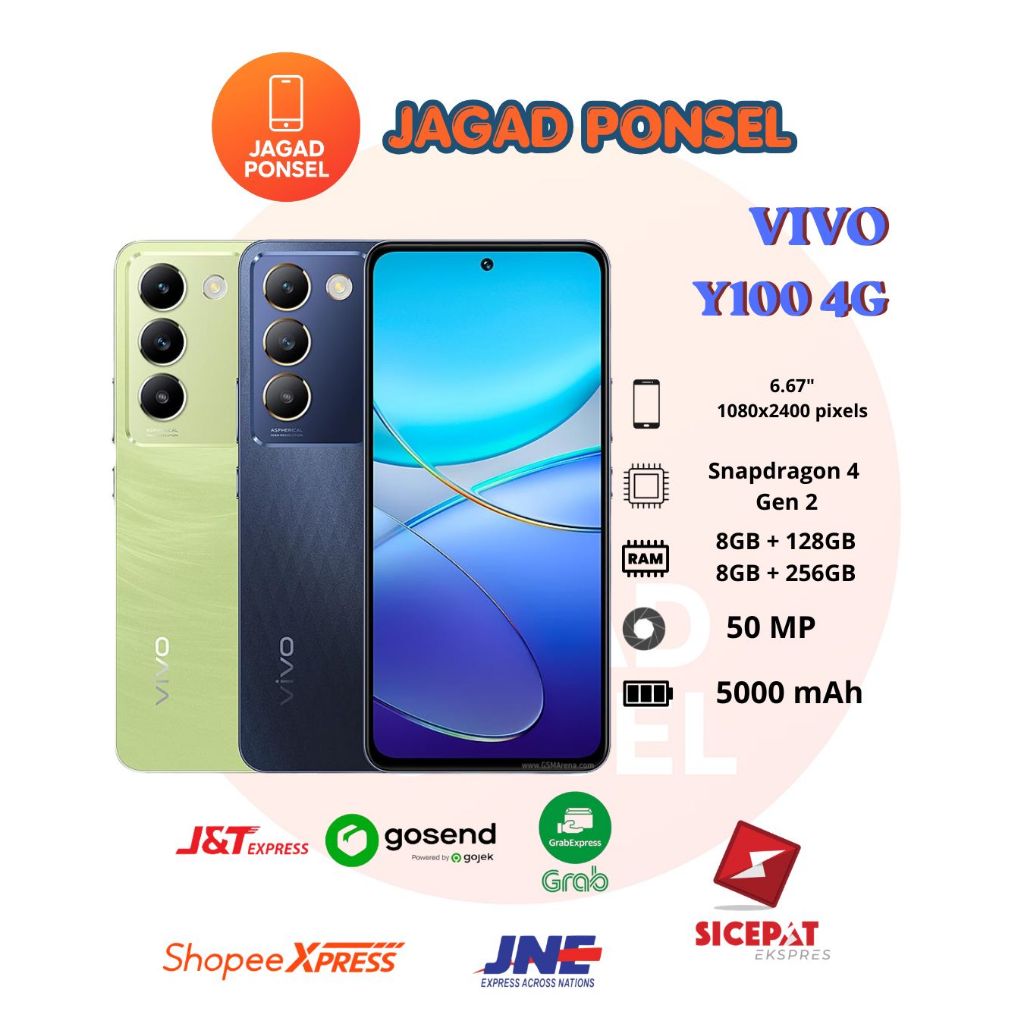 HP VIVO Y100 4G 8/128 GB - VIVO Y 100 4G RAM 8GB ROM 128GB GARANSI RESMI