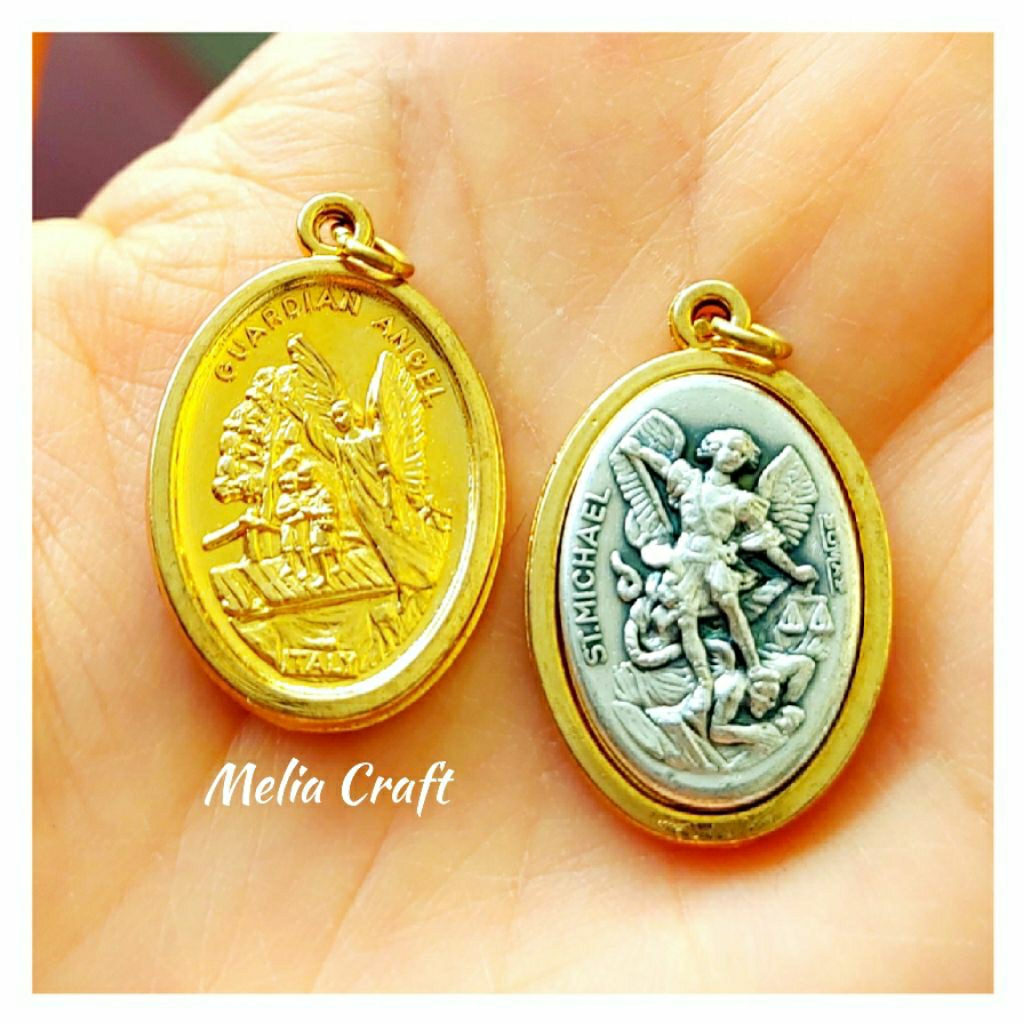 Medali St Michael Guardian Angel Gold - St Michael Medal - Made in Italy