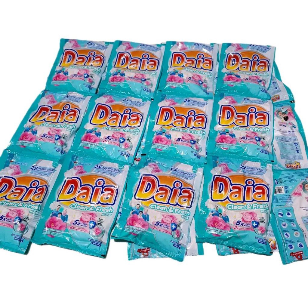 [PAKET 4 RENCENG TOTAL 24 SASET] DAIA CLEAN & FRESH HIJAB Detergen Bubuk Kemasan Sasetan 47gr