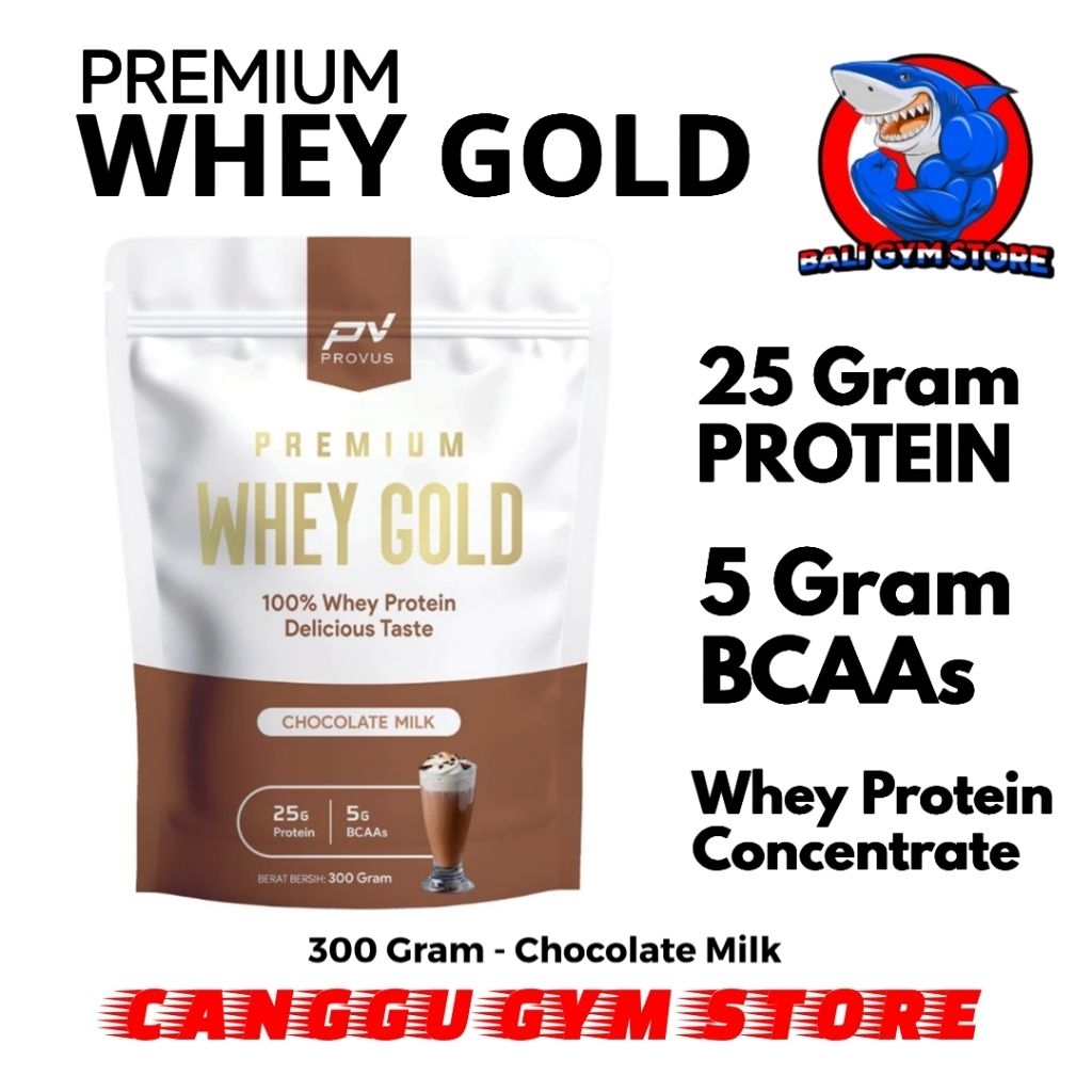 Provus PREMIUM WHEY GOLD 300 Gram Whey Protein Concentrate Susu Protein BPOM HALAL