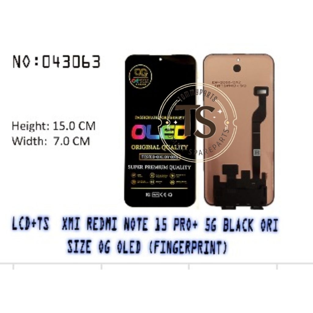 LCD TOUCHSCREEN XIAOMI REDMI NOTE 15 PRO PLUS 5G ORI SIZE OG OLED