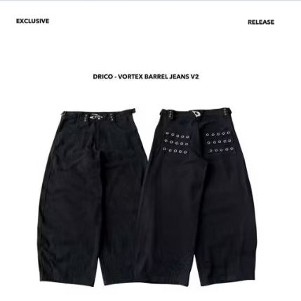 Drico Vortex Black Barrel Jeans V2 Clasp Size 1