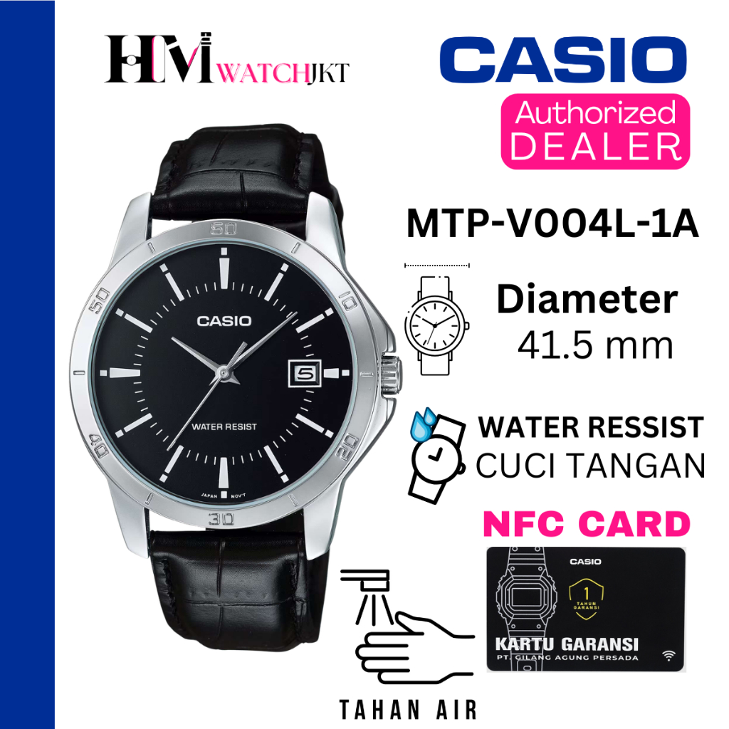 CASIO MTP-V004L-1AUDF Jam Tangan Pria Original Analog Antiair MTP-V004L-1A MTPV004