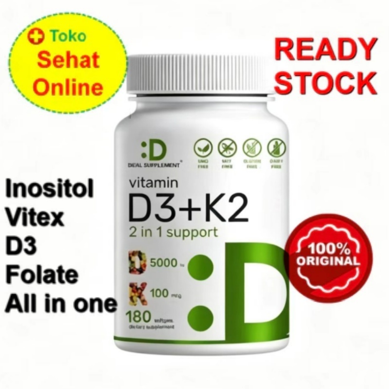 Deal Supplement Vitamin D3 K2 2-1 Complex, Vitamin D3 5000 IU & Vitamin K2 MK7 - 180 & 250 Softgels