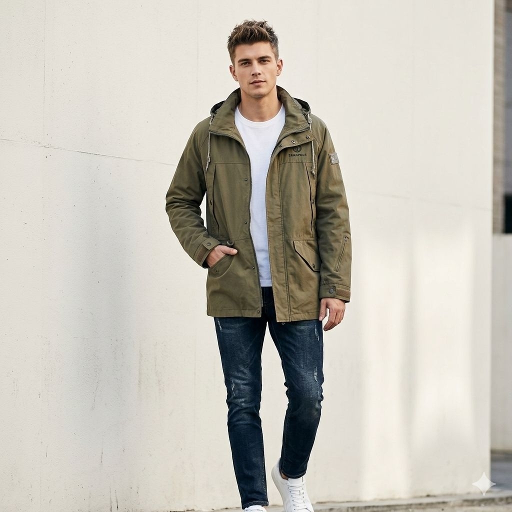 Jaket outdoor bean pole logo besi
