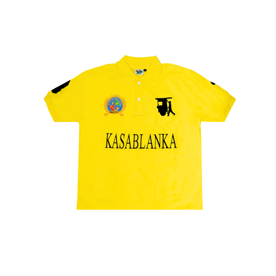 Basboi - Polo Kasablanka Yellow - Embroidered Design Polo Shirt