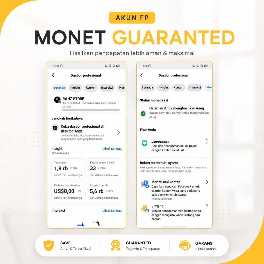 AKUN FP MONET GARANSI ANTI HACK BACK