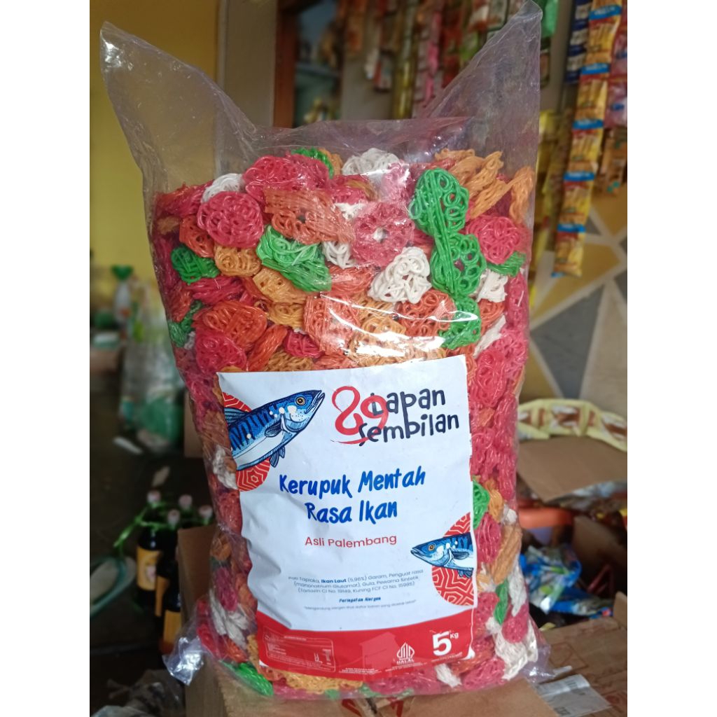 Kerupuk Ikan Ampera 89 Warna Warni 5kg Produksi Palembang