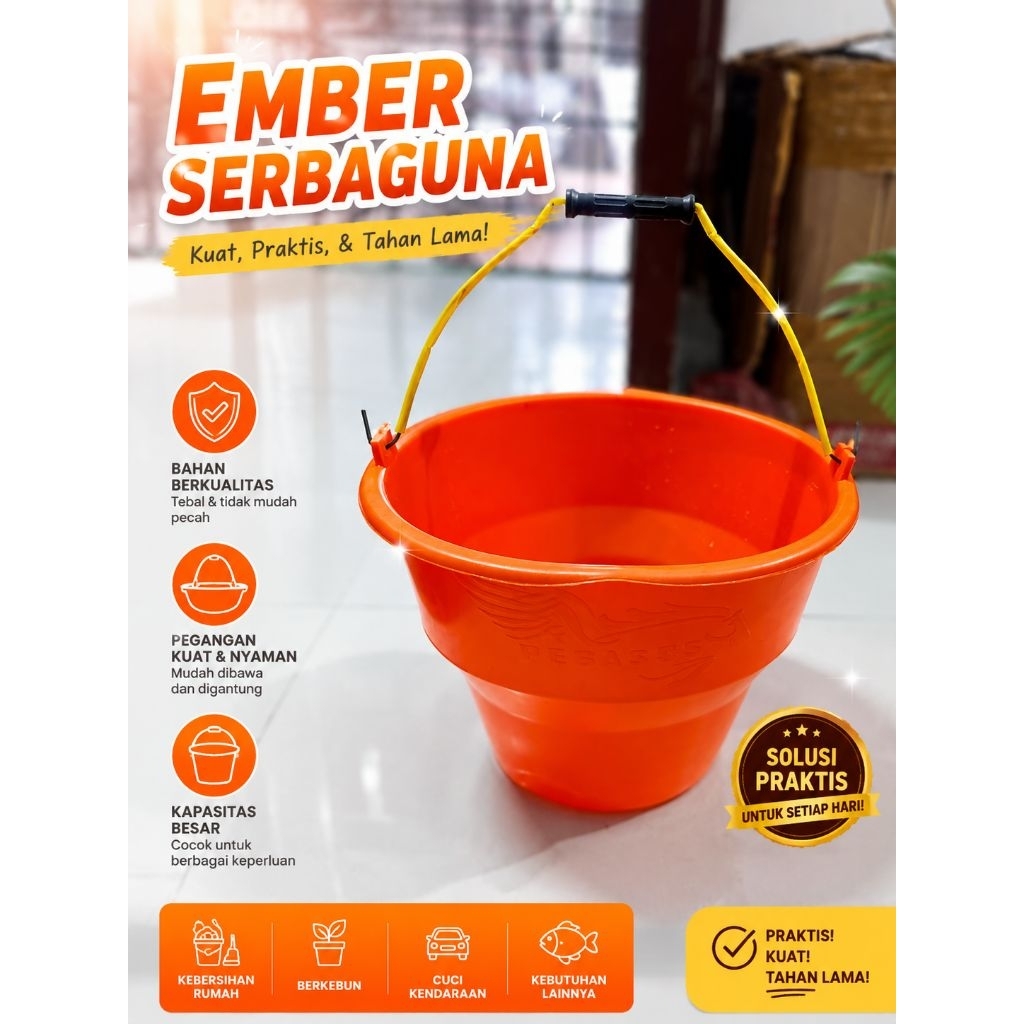 EMBER SERBAGUNA, TIMBA COR, EMBER COR PLASTIK ORANGE