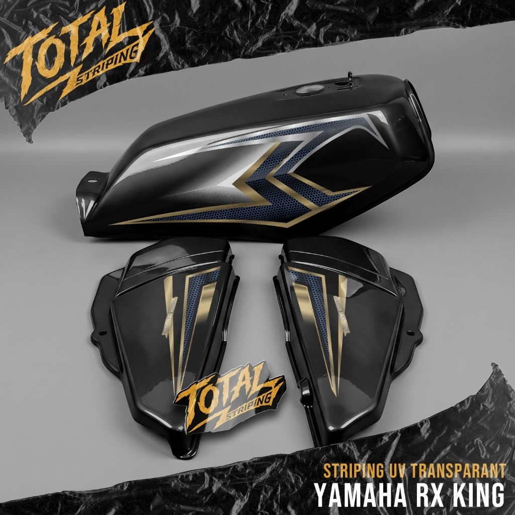 Striping RX KING Variasi UV Transparant sudah di cutting, Motif ORI KING V2 BY TOTAL STRIPING