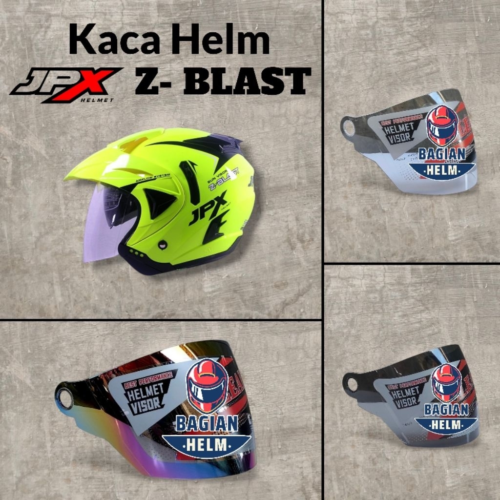 BAGIANHELM Kaca Helm JPX Z BLAST Visor Helmet Jpx Z Blast Warna Bening Hitam Pelangi