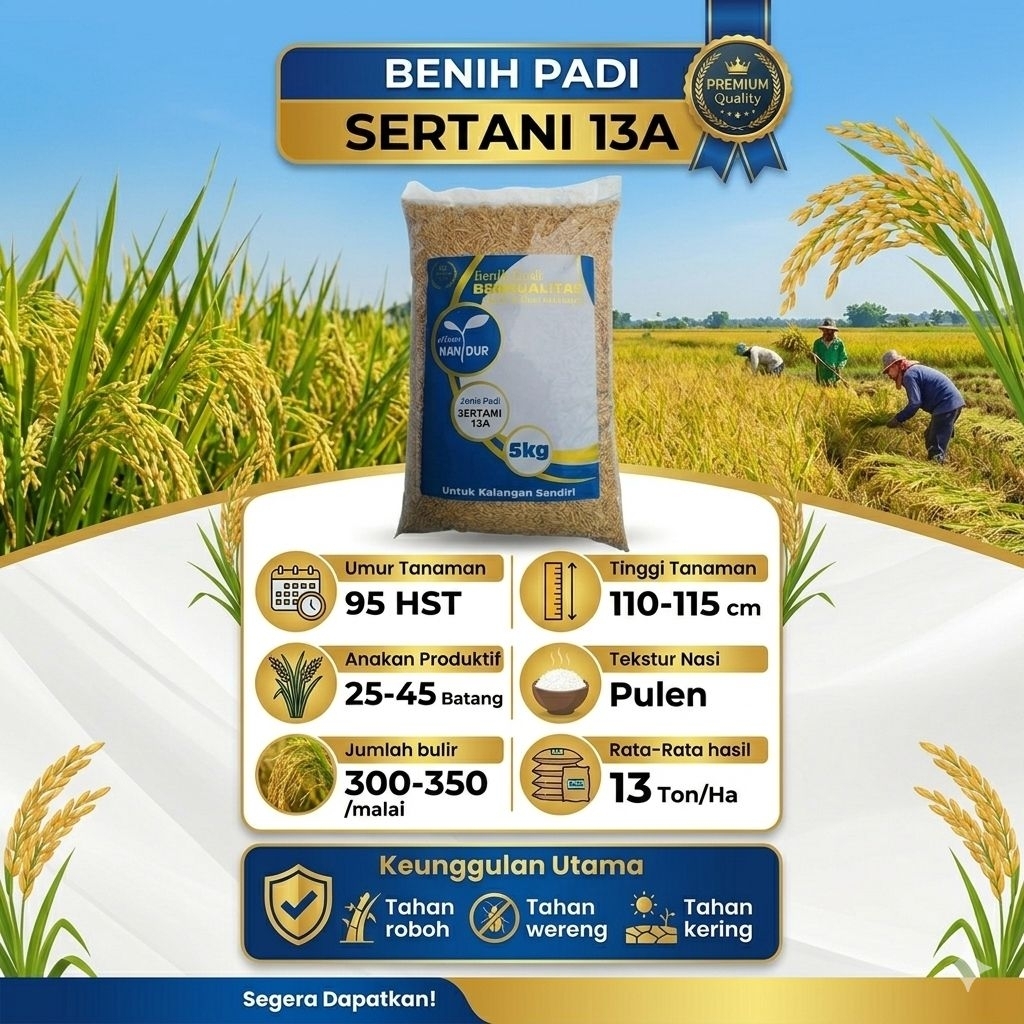 BIBIT | BENIH PADI SERTANI 13A KEMASAN 5KG